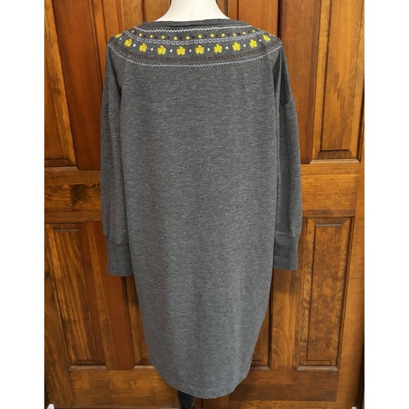 Matilda Jane Dress Women's Size XL Gray Floral Embroidered Knit Just Imagine - Picture 5 of 10
